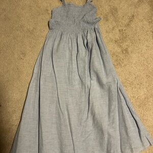 J. Crew Light Blue Smocked Midi Sundress